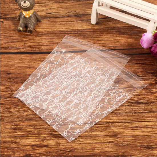 100Pcs Plastic Self Sealing Bag Wedding Birthday Cookie Candy Gift Packing Bags