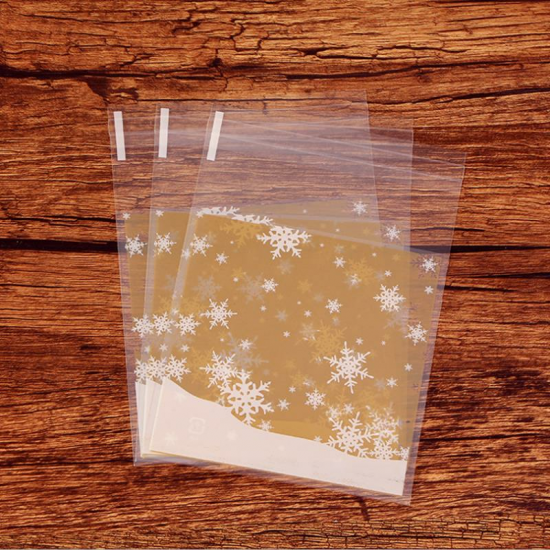 100Pcs Plastic Self Sealing Bag Wedding Birthday Cookie Candy Gift Packing Bags