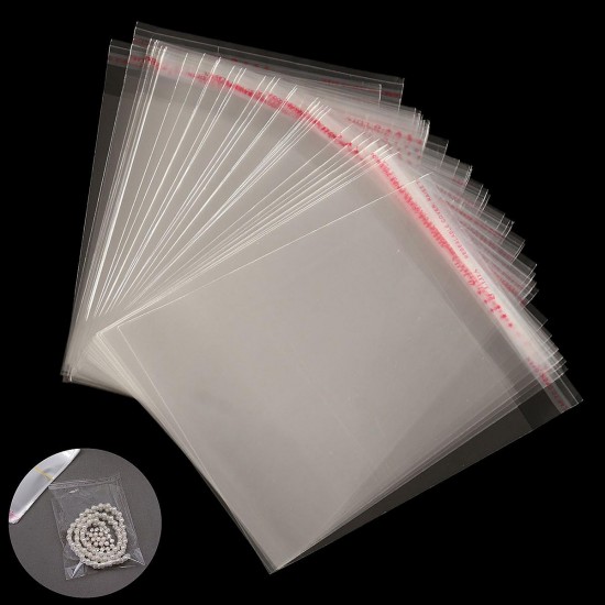 100pcs 12×16cm Clear Cellophane Display Bags Self Adhesive Seal Plastic For Card