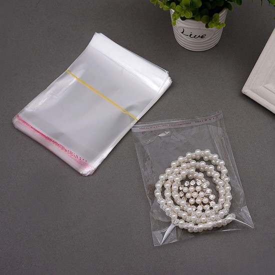 100pcs 12×16cm Clear Cellophane Display Bags Self Adhesive Seal Plastic For Card