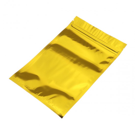 100pcs Gold Aluminum Foil Stand Up Bags Zip Lock Mylar Pouches 12x20cm