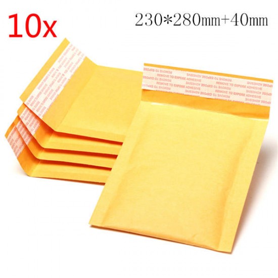 10pcs 230*280mm+40mm Bubble Envelope Yellow Color Kraft Paper Bag Mailers Envelope 10pcs 230*280mm+40mm Bubble Envelope Yellow Color Kraft Paper Bag Mailers Envelope