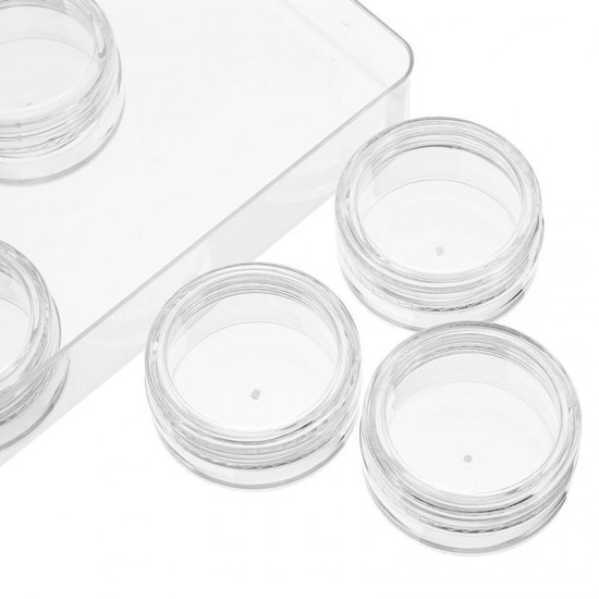 12Pcs Clear Round Plastic Jar Sample Empty Tin Storage Containers with Screw Lid