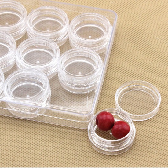 12Pcs Clear Round Plastic Jar Sample Empty Tin Storage Containers with Screw Lid