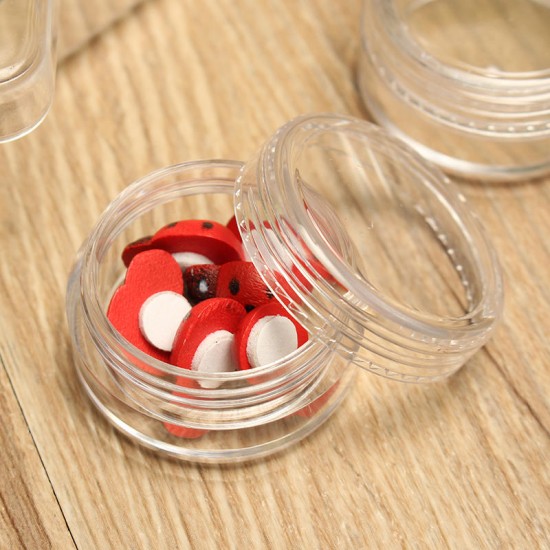 12Pcs Clear Round Plastic Jar Sample Empty Tin Storage Containers with Screw Lid