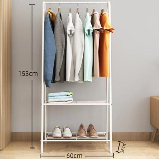 153x60x36cm Clothes Hanger Shoe Organizer Portable Floor Display Racks Garment Stand