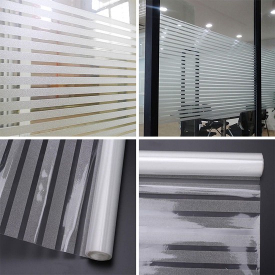 200×45cm Frost Window Film Static Striped Glass Self Adhesive Film Decoration 200×45cm Frost Window Film Static Striped Glass Self Adhesive Film Decoration