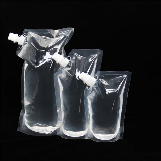 20Pcs Clear Spout Stand Up Liquid Flask Pouch Bag With Cap 20Pcs Clear Spout Stand Up Liquid Flask Pouch Bag With Cap