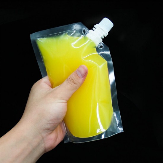 20Pcs Clear Spout Stand Up Liquid Flask Pouch Bag With Cap 20Pcs Clear Spout Stand Up Liquid Flask Pouch Bag With Cap