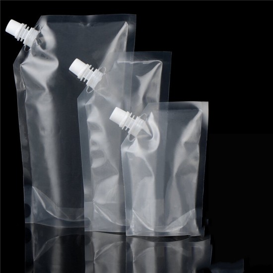 20Pcs Clear Spout Stand Up Liquid Flask Pouch Bag With Cap 20Pcs Clear Spout Stand Up Liquid Flask Pouch Bag With Cap