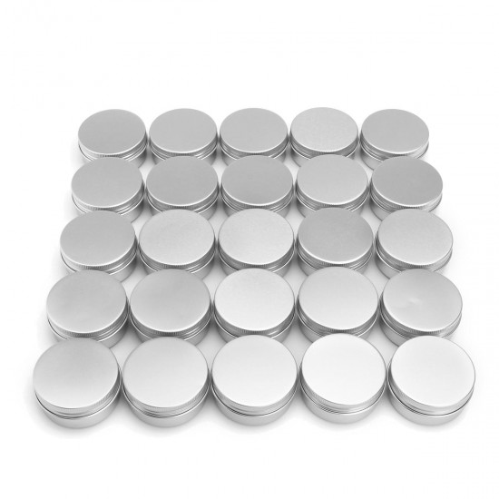 24Pcs 50G Aluminum Round Empty Jar Tin Screw Top Lid Cosmetic Sample Storage Container