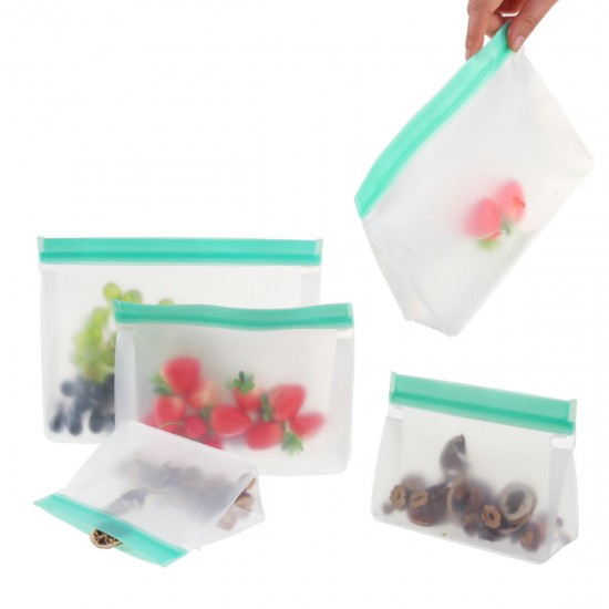 3 Sizes Ziplock Food Storage Bag Reusable Seal Fresh Keeping Fruit Snack Holder