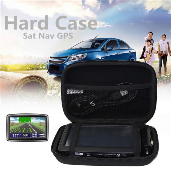 5 Inch Hard Shell Black EVA Sat Nav GPS Storage Case Cover Carry Bag