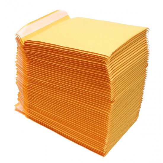 50Pcs Kraft Paper Bubble Mailers Padded Envelopes Self Seal Shipping Bags Lot Yellow
