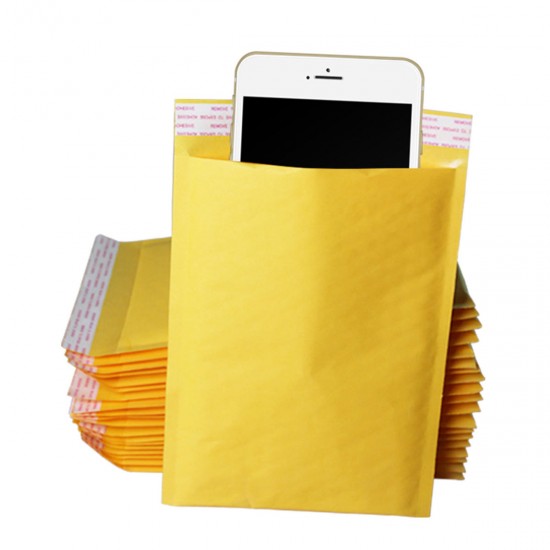 50Pcs Kraft Paper Bubble Mailers Padded Envelopes Self Seal Shipping Bags Lot Yellow