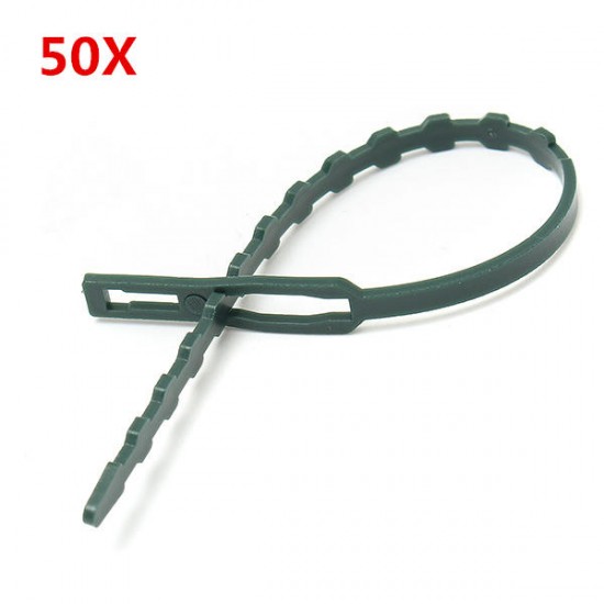 50Pcs Reusable Garden Plastic Plant Cable Ties Straps Adjustable Tree Climbing Support