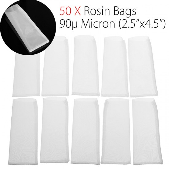 50Pcs Rosin Extraction Screen Bags Nylon Heat Press Filter Bags 2.5x4.5 inch 90 Micron