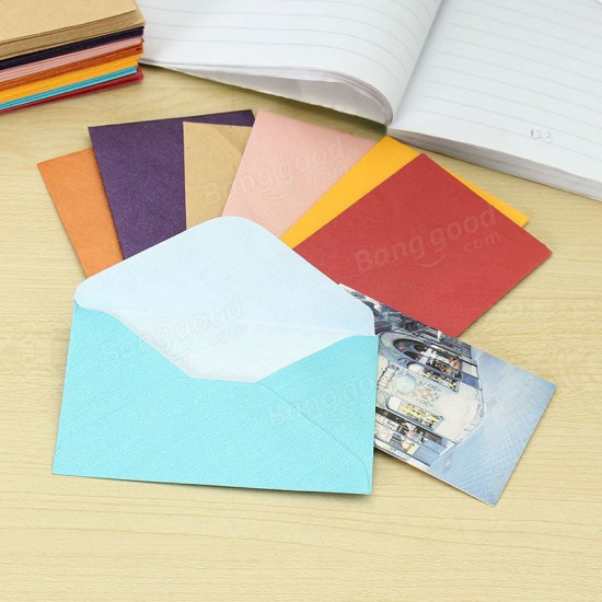 50Pcs Vintage Mini Colored Paper Envelopes for Package Gift Bank Card