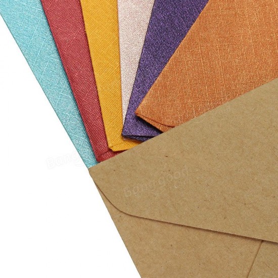 50Pcs Vintage Mini Colored Paper Envelopes for Package Gift Bank Card