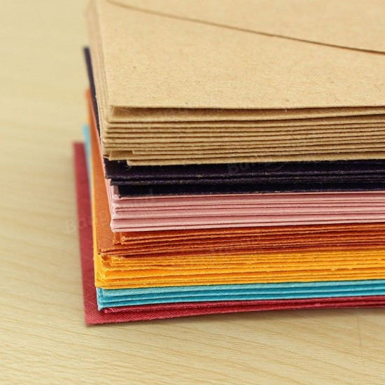 50Pcs Vintage Mini Colored Paper Envelopes for Package Gift Bank Card