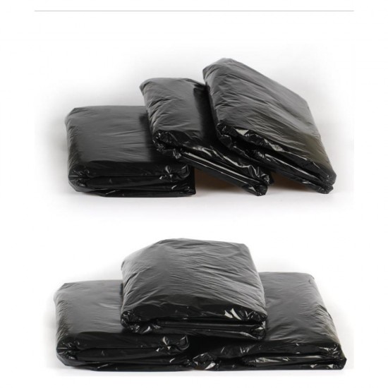 50Pcs/Set Black Large Size Trash Bags Trash Garbage Bags Tough Bag Heavy Duty Can Liners for Garden