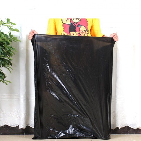 50Pcs/Set Black Large Size Trash Bags Trash Garbage Bags Tough Bag Heavy Duty Can Liners for Garden