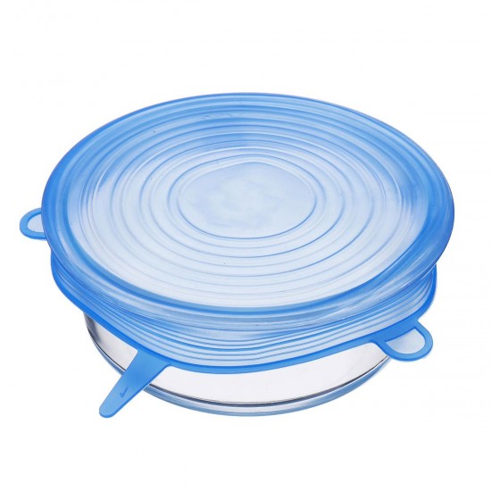 6Pcs/set Silicone Stretch Suction Pot Lids Kitchen Cover Pan Bowl Stopper Cap