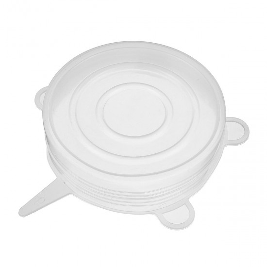 6Pcs/set Silicone Stretch Suction Pot Lids Kitchen Cover Pan Bowl Stopper Cap
