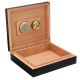 Black Cedar Wood Lined Cigar Storage Box Humidor Humidifier Case with Hygrometer