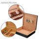 Black Cedar Wood Lined Cigar Storage Box Humidor Humidifier Case with Hygrometer Black Cedar Wood Lined Cigar Storage Box Humidor Humidifier Case with Hygrometer