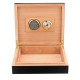 Black Cedar Wood Lined Cigar Storage Box Humidor Humidifier Case with Hygrometer Black Cedar Wood Lined Cigar Storage Box Humidor Humidifier Case with Hygrometer