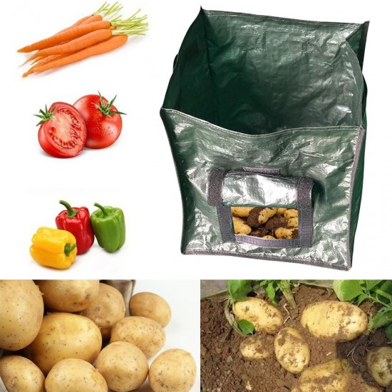 Black/Green Garden DIY Potato Grow Planting Vegetable Container Breathable Bag
