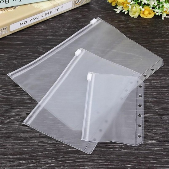 PVC Transparent File for 6 Holes Loose Leaf Spiral Binder Notebook