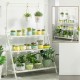 Plant Stand Flower Pot Display Multi-layer Shelf with Hanging Rod Plants Rack Holder Organizer