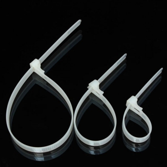 ZT06 100pcs Releasable Nylon Cable Core Wire Zip Ties Strap Strips 150/200/300mm Length