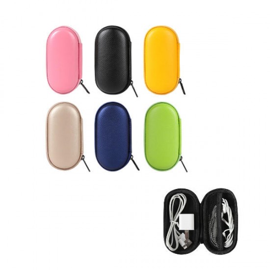 Universal PU Box Storage Package Case Oval Shape for Finger Spinner Data Cable Charger Earphone Universal PU Box Storage Package Case Oval Shape for Finger Spinner Data Cable Charger Earphone