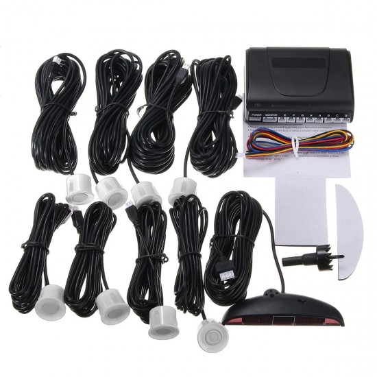 Car Reverse Backup 8 Sensor Parking And LED Display Monitor Buzzer Radar System AU