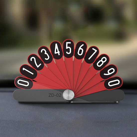 Car Temporary Parking Card Phone Number Plate Ornament Peacock Folding Fan Styling