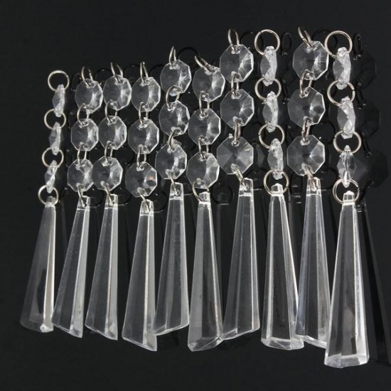 10 PCS Acrylic Crystal Beads Garland Pendants Chandelier Hanging Wedding Party Decor