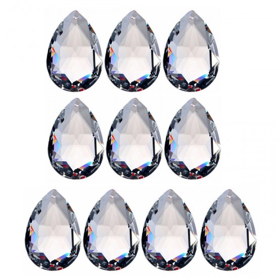 10PCS Clear Chandelier Glass Crystal Lighting Prisms Hanging Drops Pendants 38MM