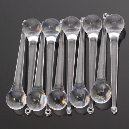 10pcs Clear Crystal Chandelier Light Lamp Parts Drops Prisms Pendants 80mm