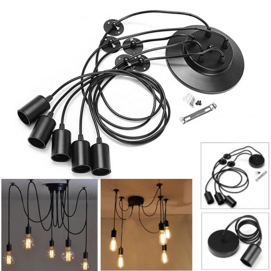 1/3/5 Heads E27 Vintage Ceiling Pendant Light Chandelier Lampholder with 1.8M Cable Line 1/3/5 Heads E27 Vintage Ceiling Pendant Light Chandelier Lampholder with 1.8M Cable Line