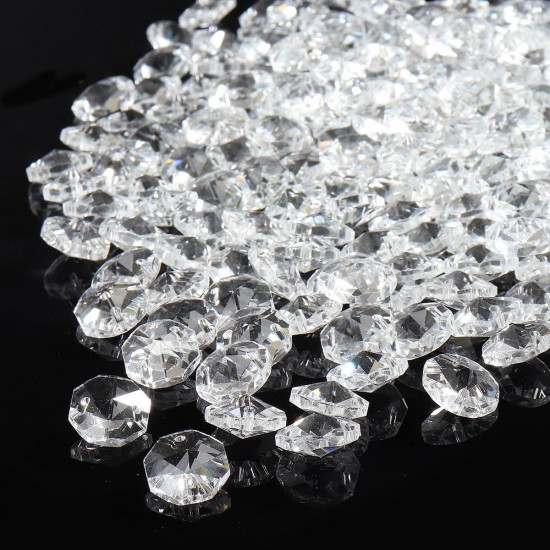 200PCS 14MM Diameter Clear Crystal Glass Chandelier Part Prisms Octagonal LED Light Beads Decor 200PCS 14MM Diameter Clear Crystal Glass Chandelier Part Prisms Octagonal LED Light Beads Decor