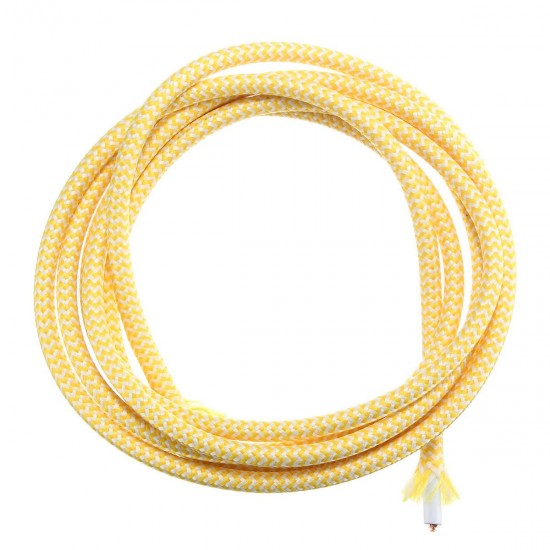 2M 2 Cord Color Vintage Twist Braided Fabric Light Cable Electric Wire