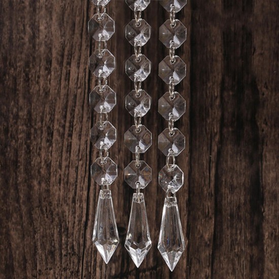 30PCS Acrylic Crystal Beads Chain Chandelier Pendant Light Garland Hanging Wedding Home Party