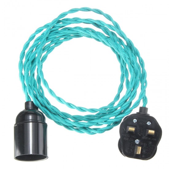 4M E27 Vintage Twisted Fabric Cable UK Plug In Pendant Lamp Light Bulb Holder Socket 4M E27 Vintage Twisted Fabric Cable UK Plug In Pendant Lamp Light Bulb Holder Socket