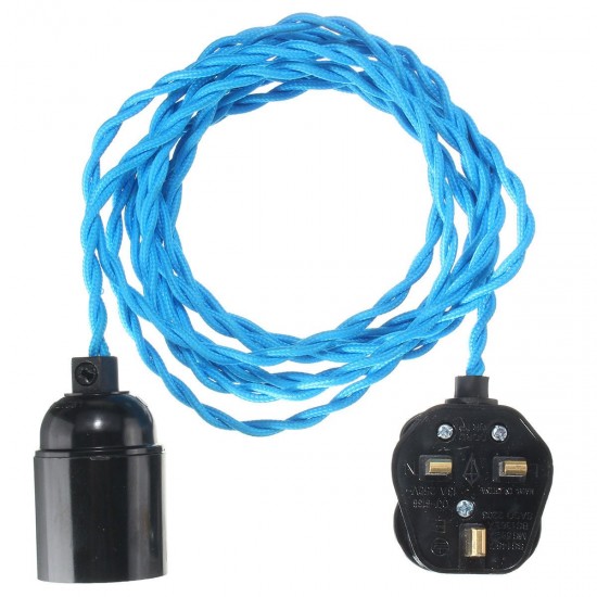 4M E27 Vintage Twisted Fabric Cable UK Plug In Pendant Lamp Light Bulb Holder Socket 4M E27 Vintage Twisted Fabric Cable UK Plug In Pendant Lamp Light Bulb Holder Socket