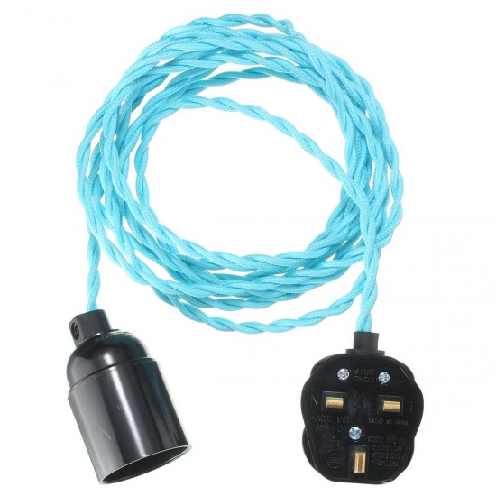 4M E27 Vintage Twisted Fabric Cable UK Plug In Pendant Lamp Light Bulb Holder Socket 4M E27 Vintage Twisted Fabric Cable UK Plug In Pendant Lamp Light Bulb Holder Socket