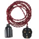 4M E27 Vintage Twisted Fabric Cable UK Plug In Pendant Lamp Light Bulb Holder Socket