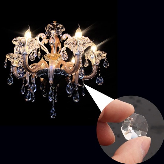 50pcs Clear Glass Crystals Chandelier Pendant Lamp Prisms Parts Hanging Drops 18MM